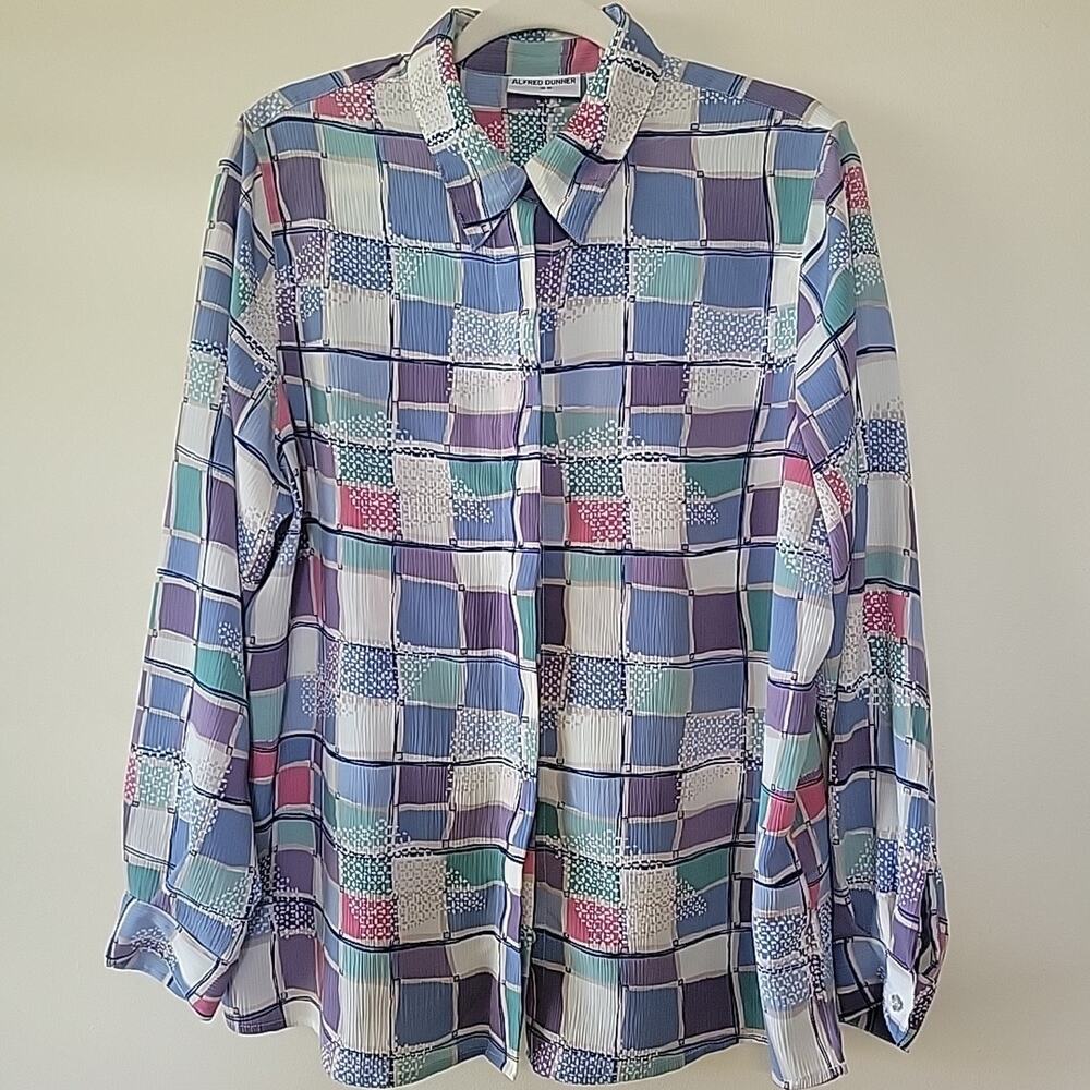 Alfred Dunner Women's Blouse Size 18 Geometric Workwear Career Office Church